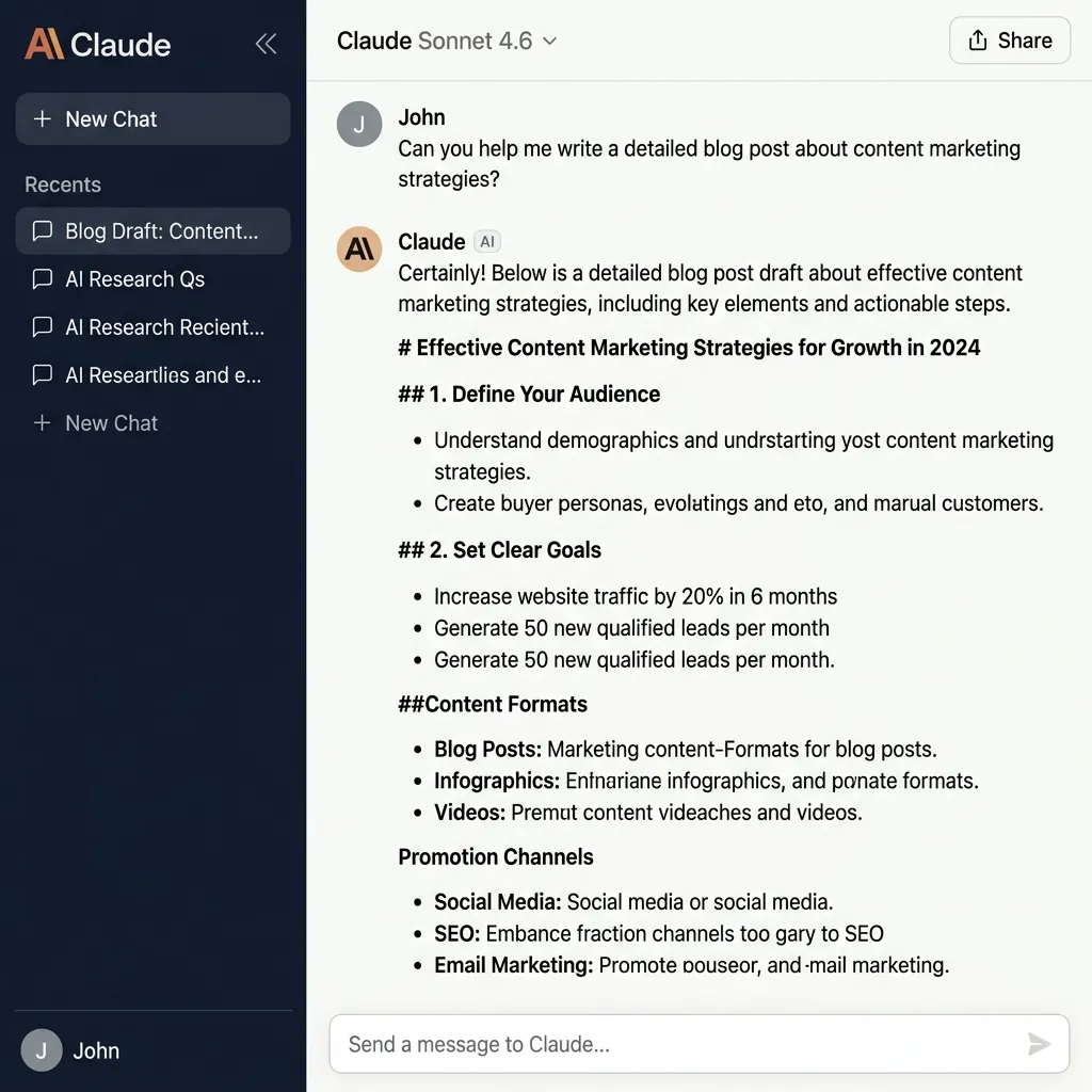 Claude.ai Chat Interface Dashboard
